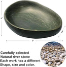 Handmade Decorative Bowl - Natural River Stone Pebble Artisan Crafted Serving Dish | 4-6 Inch Unique Decorative Tray for Home Centerpiece, Jewelry Holder (green) by CozyNest Decor