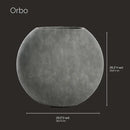 Orbo Globe Sphere Planter - 29.5 in x 29.5 in x 26.2 in - Grey Stone by GreenHaven Gardens
