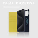 D8 Neon Full Grain Leather Wallet Case for iPhone 15 - [2-in-1] Handcrafted Detachable Diary Style with Magnetic MagSafe Back Cover, Gift Box Included (Lemon) by TinyTreasures Baby Boutique