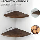 Corner Shelves, Floating Corner Shelf, Set of 2 7inch Solid Oak Wood Corner Wall Shelves, Round End with Wire Hole for Small Plant for Bedroom Kitchen, Living Room by CozyNest Decor