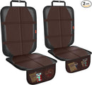 Car Seat Protector,2 Pack Automotive Seat Protectors Baby Carseat Pad Waterproof & Durable 600D Fabric for Child Baby Car Seat Mat Vehicle Pet Cover 2 Storage Pockets (Brown) by TinyTreasures Baby Boutique