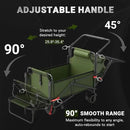 LEVELEVE Heavy Duty Folding Wagon - 2-in-1 Collapsible Cart, 400lb Capacity, All-Terrain Wheels w/Brakes & Side Pockets (Army Green) by GreenHaven Gardens