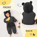 JiAmy Baby Snowsuit Newborn Winter Clothes Coat Romper Windproof Fleece Hat Zipper Baby Bear Outfit by TinyTreasures Baby Boutique