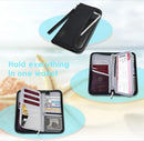 Real Leather Wallet RFID Family Passport Holder Waterproof Travel Essentials (All Black) by TinyTreasures Baby Boutique
