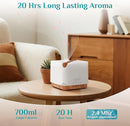 ASAKUKI Essential Oil Diffuser 700ml, Ultrasonic Aromatherapy Humidifier with Top 6 Essential Oils Set, 7 LED Colors, Timer & Auto-Off, Large Room Diffuser by TinyTreasures Baby Boutique