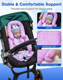 Infant Car Seat Insert with Shoulder Pads & Crocth Covers, Ultra Thick Carseat Head Support for Infant, Reversible Car Seat Insert for Newborn, Baby Car Seat Cushion for Stroller, Swing, Bouncer by TinyTreasures Baby Boutique