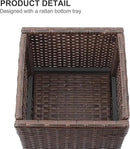 SUNNYPARK 2 Pack Tall Planters for Outdoor Plants Rattan Modern Tall Square Planter Box with Removable Liners Indoor Outdoor Porch Patio Flower Pot (12’’ x 12’’ x 24’’) by CozyNest Decor