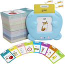 Spanish & English 510 Words Alphabet Bilingual Talking Flash Cards for 3-8 Years Toddlers, Pocket Speech Buddy Therapy Autism Toys, Educational Learning Interactive Toy for Boys Girls Kids Gifts Blue by TinyTreasures Baby Boutique