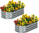 zizin 2 Pack Galvanized Raised Garden Bed Metal Oval Raised Garden Beds Outdoor Planter Box for Vegetables (4x2x1FT, Silver) by GreenHaven Gardens