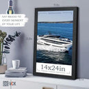VCK 14x24 Picture Frame Set of 3, Black Solid Wood Poster Frames, Textured Exclusive Wall Gallery Frame by CozyNest Decor