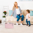 Baby Diaper Caddy Organizer for Girl Boy Rope Nursery Storage Bin Basket Portable Holder Tote Bag for Changing Table Car Travel Baby Shower Gifts Newborn Essentials Registry Must Have Items Pink by TinyTreasures Baby Boutique