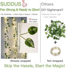 suddus 200 LED Vine with Light Plug in, 6.5ft x 6.5ft Pothos Fairy Curtain Lights with Remote, Leaf Fairy Lights for Wall,Bedroom, Dorm, Wedding, Party, Indoor Decor(Warm White) by CozyNest Decor