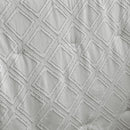 Tufted Ruffle Crib Bedding Set 3 Pieces Baby Girls Boys Boho Quilted Comforter with Fitted Sheet and Bed Skirt - Cute Ruffled Shabby Chic Baby Bedding Soft Blanket Design Light Gray by TinyTreasures Baby Boutique