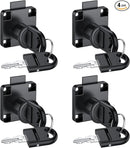 Tanice 4 Pack Furniture Lock Zinc Alloy Cam Security Lock Keyed Alike Cylinder Cupboard Drawer Lock with 8 Keys for Door Cabinet Mailbox Drawer Cupboard Household Office, Black by TinyTreasures Baby Boutique