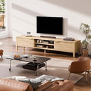 TV Stand for Living Room - up to 80 Inch TVs Mid Century Modern Entertainment Center with Storage and Adjustable Shelves, Media Console Table Oak 70" by CozyNest Decor