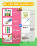 TECJOE Paint with Water Coloring Books for Toddlers, Dinosaur Series Watercolor Set with 3 Brushes, Mess Free Painting Activity for Kids Ages 4 5 6 7 8, Christmas Gifts Arts & Crafts Toy by TinyTreasures Baby Boutique