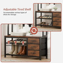 Lulive Hall Tree with Bench and Shoe Storage, 31.5" Coat Rack Freestanding with 2-Tier Storage Shelf, 6-in-1 Entryway Bench Coat Rack with 12 Hooks and 3 Drawers(Rustic Brown) by CozyNest Decor