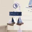 Lambs & Ivy Little Skipper Sailboat & Moon Musical Baby Crib Mobile Soother Toy by TinyTreasures Baby Boutique
