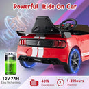 Costzon Ride on Car, 12V Licensed Ford Mustang Shelby GT500 Kids' Electric Vehicles w/Remote Control, USB Port, Radio, Music, Player, High Low Speed & Soft Start, Racing Kids Car for Toddlers (Red) by TinyTreasures Baby Boutique