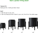 FaithLand Plant Pot 14 inch - Perfectly Fits Mid-Century Modern Plant Stand - Drainage Plug and Drainage Mesh Screen - Matte Black by GreenHaven Gardens