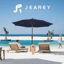 JEAREY 10FT Outdoor Patio Umbrella Outdoor Table Umbrella with Push Button Tilt and Crank, Market Umbrella 8 Sturdy Ribs UV Protection Waterproof for Pool, Garden (Navy) by GreenHaven Gardens