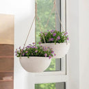 LA JOLIE MUSE 10 Inch Hanging Planters for Indoor Plants, Outdoor Garden Planter Pots, White, Honeycomb, Set of 2 by CozyNest Decor