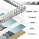 Vittanly 5x7 Picture Frames Set of 9, Shatter Resistant Plexiglass, Display 4x6 Pictures with Mat or 5x7 without Mat, Photo Frames for Wall or Tabletop, Engineered Wood, Distressed White by CozyNest Decor