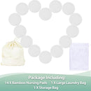 wegreeco Nursing Breast Pads (14 Pack) + Laundry Bag & Travel Storage Bag, 4.7 inch Option - Washable & Reusable Breastfeeding Nursing Pads (White, Plain Shape) by TinyTreasures Baby Boutique