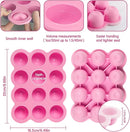 Baby Food Storage 12 x 1.5OZ Silicone Freezer Tray with Lid, Food Grade Silicone Containers for Purees & Vegetables Pink by TinyTreasures Baby Boutique