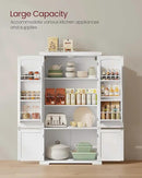 VASAGLE Pantry Cabinet, 53.5-Inch High Freestanding Tall Cupboard Storage Cabinet, 2 Cabinets, 2 Adjustable Shelves, 6 Door Shelves, for Living Room, Kitchen, White UBBC671W01 by CozyNest Decor