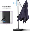 PURPLE LEAF 11.5' X 11.5' Telescopic Patio Umbrella Outdoor Cantilever Umbrella Square Up Down Lifting Offset Umbrella with 360-degree Rotation for Garden Deck Pool Patio Navy by GreenHaven Gardens