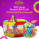 Kids Play Tent with 100 Balls – Extra Large 56″x50″ Pop-Up Ball Pit – Indoor/Outdoor Playhouse with Mesh Windows & Carry Bag by TinyTreasures Baby Boutique