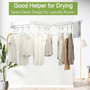 Clothes Drying Rack, Laundry Drying Rack Wall Mount, 3-Fold Wall Mounted Clothes Drying Racks for Hanging Clothes, Foldable & Sturdy Space Saver for Laundry Room -White by CozyNest Decor