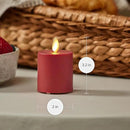 Luminara Outdoor Votive Flameless LED Candle, Cherry Red 2" x 3.2", Moving Flame Battery Operated Timer Remote Ready IPX4 Matte Plastic Finish by GreenHaven Gardens