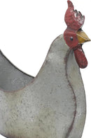 Deco 79 Metal Rooster Indoor Outdoor Planter Large Planter Pot, Planter 12" x 8" x 16", Gray by GreenHaven Gardens