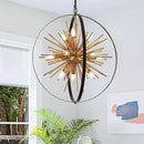 23.2'' Black Gold 12-Light Globe Sputnik Chandelier Modern Industrial Adjustable Hanging Ceiling Firework Pendant Light Fixture for Entryway Foyer Bedroom Dining Living Room Hallway by CozyNest Decor