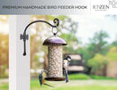 RTZEN Plant Hangers Outdoor or Indoor - Wrought Iron Metal Hanger Indoor Hook - Heavy Duty Wall Bracket Hooks for Hanging Plants Baskets Lanterns Wind Chimes - 2 Pack (Black Axe-Shape Hooks) by GreenHaven Gardens