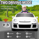 Licensed RUF CTR3 12V Kids Electric Car with Parent Remote Control, 2 Motors, 3 Speeds, LED Lights, MP3 Player | Battery Powered Ride-On Toy for Kids to Drive - White by TinyTreasures Baby Boutique