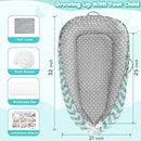 Baby Lounger - Baby Lounger for Newborn 0-24 Months, Breathable and Soft Cotton Cover Baby Nest, Portable Cozy Tummy Time Lounger for Home and Travel, Ideal Baby Essentials & Shower Gifts by TinyTreasures Baby Boutique