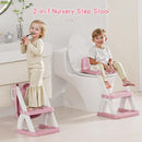 Potty Training Seat, Toddler Toilet Seat for Kids Boys Girls, 2 in 1 Potty Training Toilet for Kids, Splash Guard Anti-Slip Pad Step Stool, Adjust High Potty Chair for Toddler Kid Boys Girls by TinyTreasures Baby Boutique
