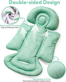 Infant Car Seat Insert, Enlarged Head Support for Baby Carseat, Reversible Newborn Insert with 3 Strap Covers, 2-in-1 Baby Car Seat Cushion for Stroller, Swing, Bouncer, Rocker - Blue Giraffe by TinyTreasures Baby Boutique