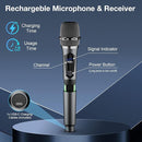Wireless Microphone,Professional Dual Handheld Cordless Dynamic Mic System with Rechargeable Receiver,Karaoke Microphone Set for Singing, Karaoke, Wedding, DJ, Party, Speech,Church,Class Use,PA System by TinyTreasures Baby Boutique