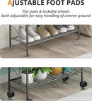 4 Tier Metal Plant Stand with wheels rack, Heavy Duty Metal Plant Shelf for Indoor/Outdoor Living Room, Balcony, Garden, Black by GreenHaven Gardens