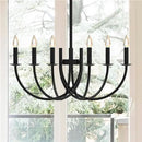 Black Dining Room Chandelier, LED Hanging Lamp Ceiling, Modern Round Candle Pendant Light Fixtures for Farmhouse Living Room Bedroom Kitchen Island (Black-C 6Lights) by CozyNest Decor