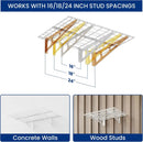 FLEXIMOUNTS 2-Pack 2x6ft Garage Shelving with Hooks, 24-inch-by-72-inch Wall Shelf Garage Storage Racks Floating Shelves, White by GreenHaven Gardens