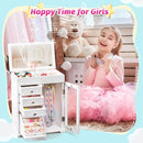 Miratino Jewelry Box for Girls, Kids Jewelry Box with Spinning Dancer, 5 Layer Large Wooden Musical Jewelry Organizer Box Gifts for Little Girls Christmas New Year Birthday Children's Day(White) by TinyTreasures Baby Boutique
