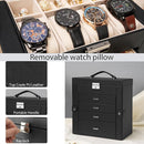 AKOZLIN 5-Tier Jewelry Box Lockable Leather Jewelry Storage Case with 4 Drawers for Women Girls Ring Necklace Earring Bracelet Watches Holder Organizer with Mirror by TinyTreasures Baby Boutique