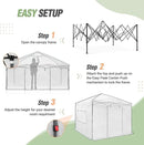 EAGLE PEAK 10x10 Portable Walk-in Greenhouse, Pop-up Indoor Outdoor Garden Green House, Zippered Doors and Windows, PE Cover, White by GreenHaven Gardens