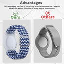 Kids Bracelet Compatible with AirTag, GPS Kid Tracker Holder Braided Wristband for Apple Air Tag, 2022 Upgraded Nylon Adjustable Anti Lost Airtag Watch Band for Kids Children Elders (White Blue) by TinyTreasures Baby Boutique