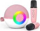 Karaoke Microphone Machine Toys for Kids Adults, Mini Portable Bluetooth Speaker with 2 Wireless Mics, Christmas Birthday Gifts for Boys Girls Ages 3 4 5 6 7 8 9 10 11 12+ Year (Pink) by TinyTreasures Baby Boutique